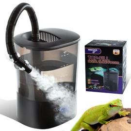 WACOOL Reptile Fogger Mister 4L No-Leak Top-Fill Water Humidifier - Digital Timer Terrarium Fogger with Adjustable Fog Volume and Silent Operation for Snake/Gecko/Gecko Tanks