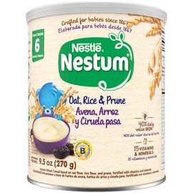 Nestle Nestum Infant Cereal, Oat, Rice & Prune, Made for Infants 6 Months, 9.5 Ounce Canister (Pack of 1)