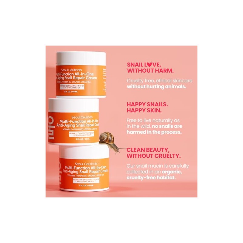 SeoulCeuticals Crema Multiusos con Extracto de Caracol, Vitamina E y