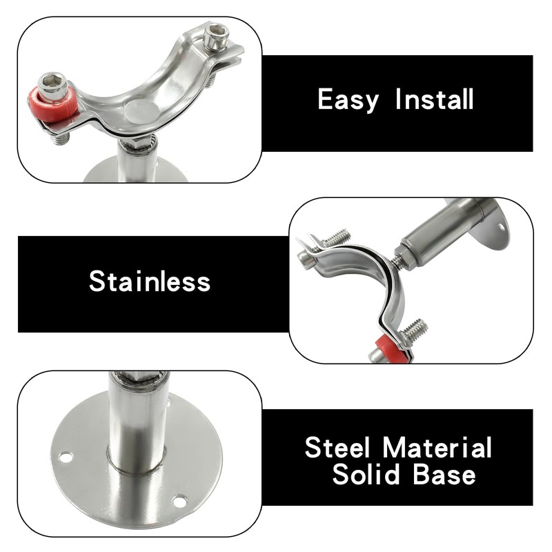 1 Pcs 1inch Adjustable Ceiling Pipe Support Stainless Steel Pipe