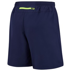 Time To Run Men's Twin Skin 2 in 1 Trail Running/Sports Gym Short With Three Zip Gel or Phone Pockets And Boxer Short Lining Large 32-34 Peacoat