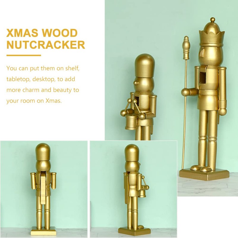 LUOZZY Christmas Craft Wood Nutcracker Figurines Unfinished Wood Nutcracker Soldier