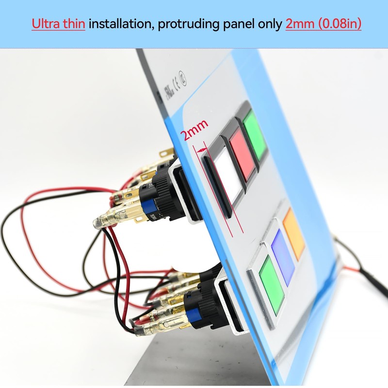 Square Momentary Push Button Switch Ultra Thin 21 * 21mm