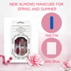 GlamRays 24 Pieces Medium White French Tip Press on Nails