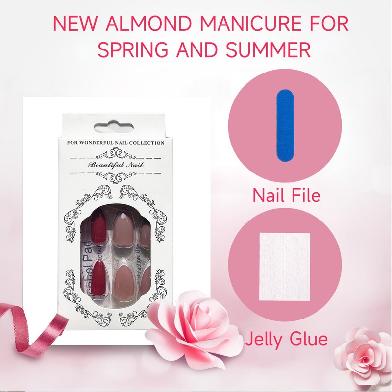 GlamRays 24 Pieces Medium White French Tip Press on Nails