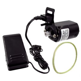Enduro Sewing Machine Motor Kit with Foot Pedal & Belt - 110 Volt, 100 Watt for Imported & Domestic Home Sewing Machines (Black)