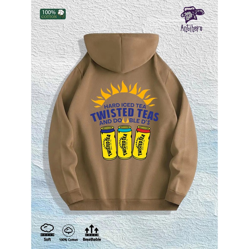 Twisted Teas & Double D's" Graphic Hoodie 100% Cotton US