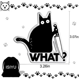 Stocking Stuffers Funny Acrylic Ornament Hilarious Cat with Design Dark Humor Christmas Tree Decoration Black Cat Black Kitten Christmas Ornament Stocking Stuffers for Girls Men