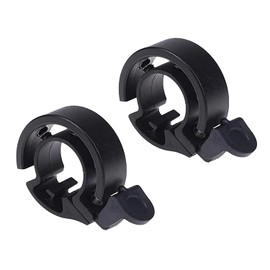 2 PCS Bike Bell Aluminum Alloy, Q-Type Bicycle Bell for Most Bike, Clear Sound Loud and Crisp , Handlebar Accessories (Black)