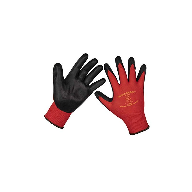 Sealey Worksafe TSP125L/6 Nitrile Foam Gloves (Large) - Pack of