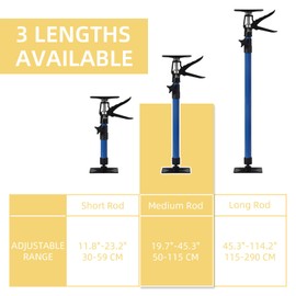 4-Pack Cabinet Jack Support Pole, Heavy Duty Adjustable 3rd Hand Support System with 154 LBS Capacity for Installing Cabinets, Telescopic Quick Support Rod from 19.7 to 45.3 inches