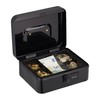 Relaxdays Cash Box, 3-Digit Number Combination, Coin Insert, Iron Cash
