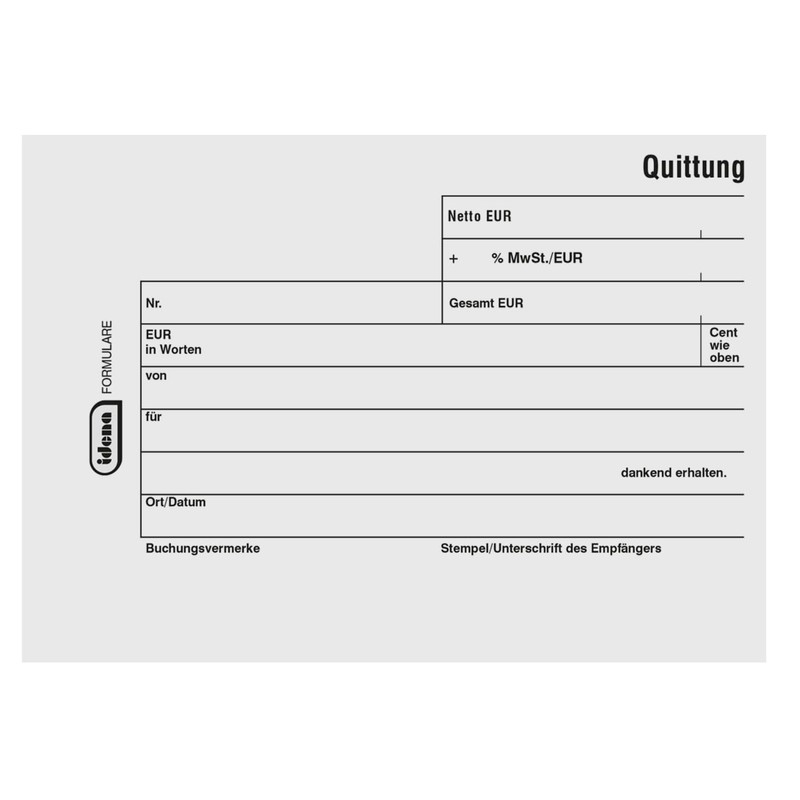 Idena 10849 Receipt Pad with Duplicate DIN A6 2 x