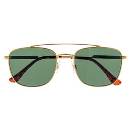 meigan 7398-01 Men's UV400 Wellington Stylish Metal Frame Teardrop Gold/Green Smoke Sunglasses
