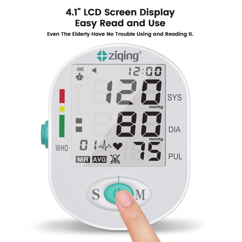 ziqing Automatic Digital Arm Blood Pressure Monitor Heart Rate Machine
