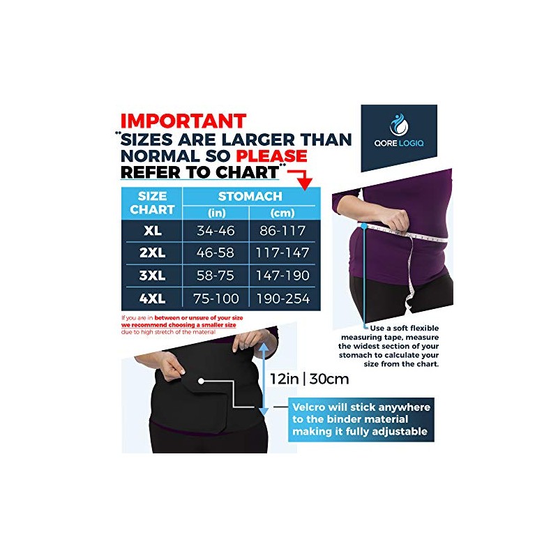 QORE LOGIQ Plus Size Abdominal Binder Post Surgery for larger