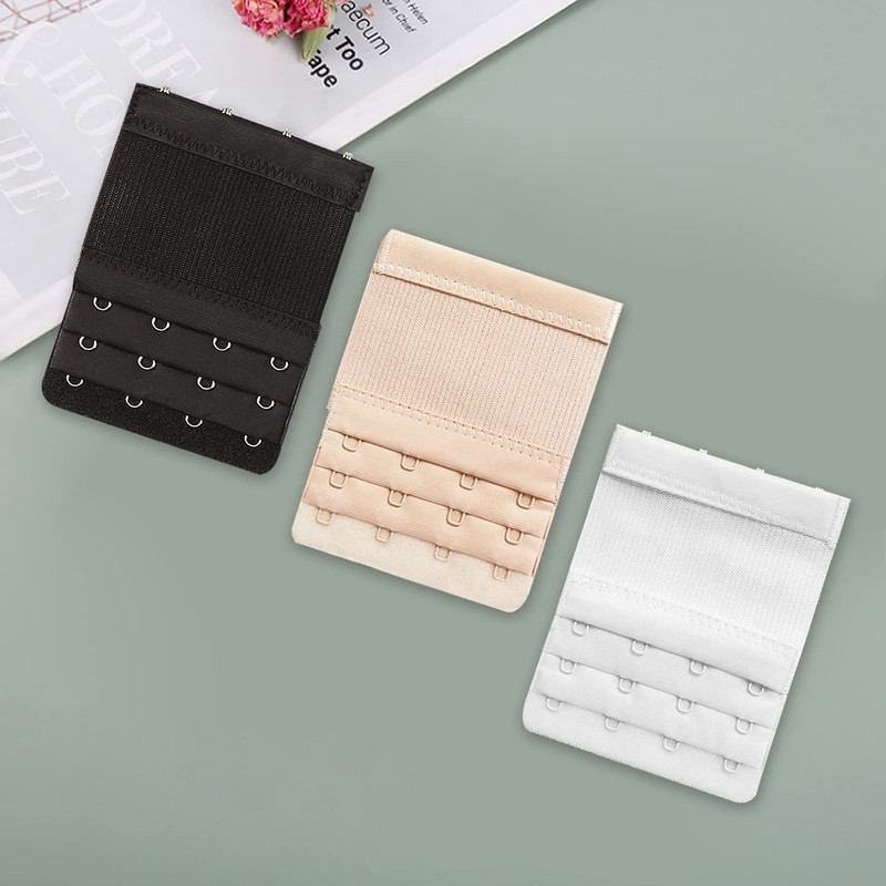 LEEQBCR 3pcs 4 Hooks Bra Extender Women's Bra Strap Extension