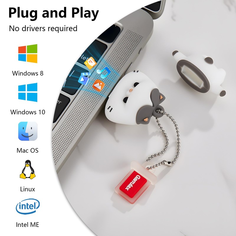 GARRULAX USB Flash Drives, 16GB/32GB/64GB/128GB Silicone USB2.0 High Speed Thumb