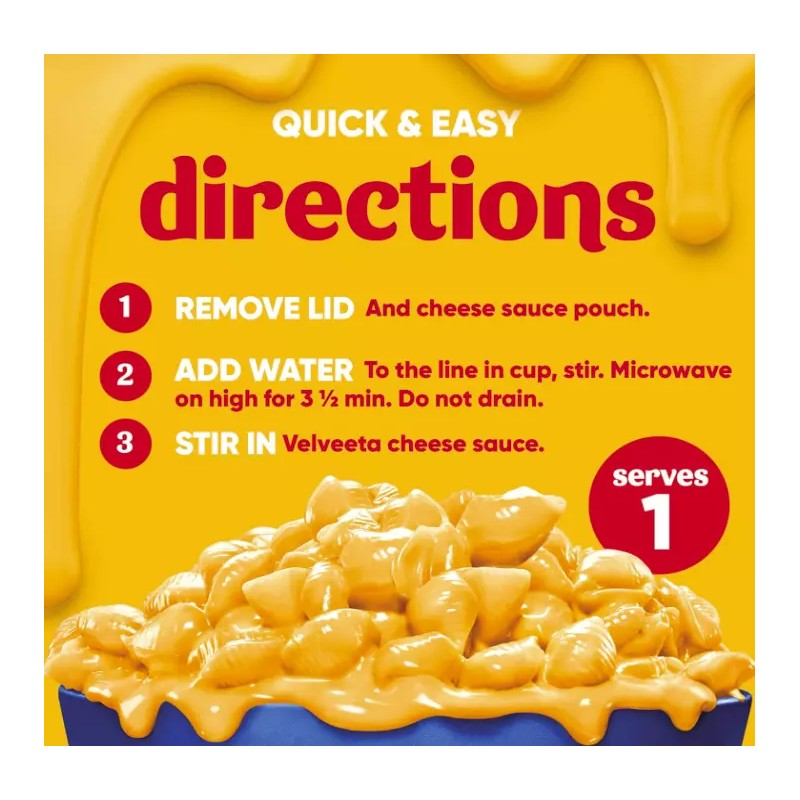 Velveeta Shells & Cheese Original Microwavable - 8 ct Pack,