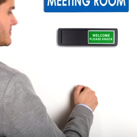 Chihutown Privacy Sign, Do Not Disturb/Welcome Sign, 7x2 Inch, Black, Plastic, Door Mount, Office/Bedroom/Warning, Minimalist Style