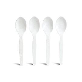 Perk Polystyrene Spoon, Medium-Weight, White, 600/Carton (PK58701/PK564VS)