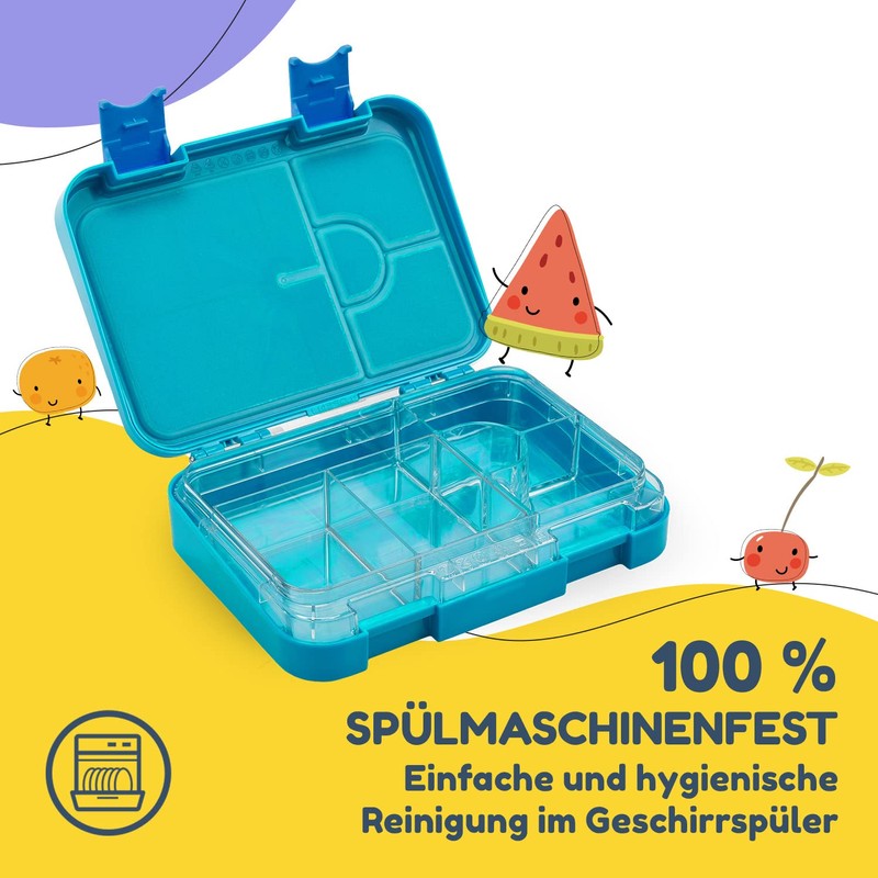 schmatzfatz Junior Children's Lunch Box, Bento Box with Variable Compartments