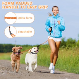 Multi - Dog Leash Set, Adjustable Reflective Nylon Leash with Elastic Bungees for Walking Multiple Dogs, Comfortable Padded Handle, Suitable for Small to Medium Pets (Orange Four Leashes)