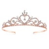 Lovelyshop Princesa Tiara de Boda de Diamantes de Imitación-Oro Rosa