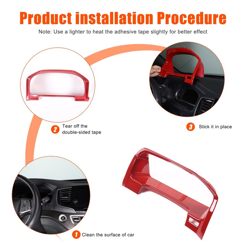 Heutamo Dashboard Panel Frame Trim Cover Compatible with Honda Pilot