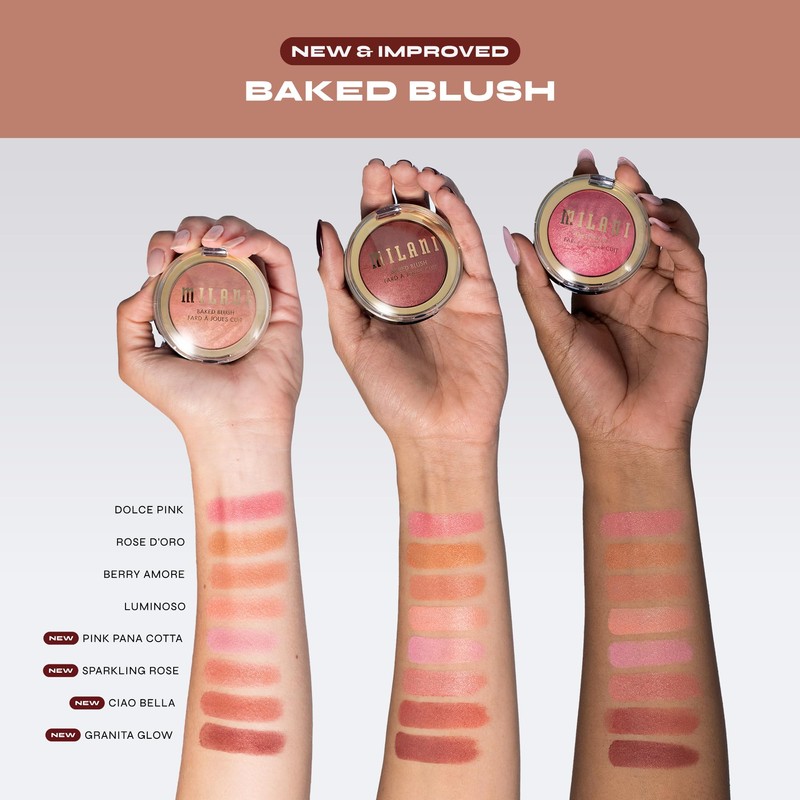 Milani Baked Blush, Updated Powder Blush for Cheeks, Cruelty Free