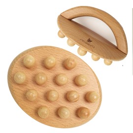 PYSEAN Wood Therapy Mushroom Head Massage Tool, Wooden Massage Scraping Body Brush, Lymphatic Drainage Legs Abdomen Use, Remove Cellulite, Relieve Itchy Skin, Multi-Functional Body Shaping Massager