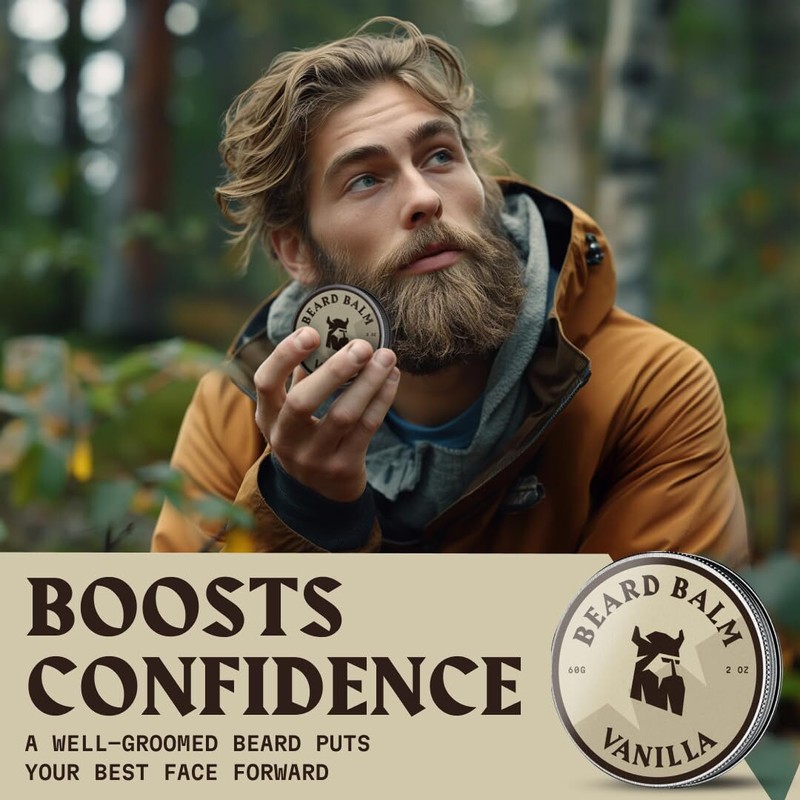 Striking Viking Vanilla Beard Balm - Styles, Strengthens 2 Ounce