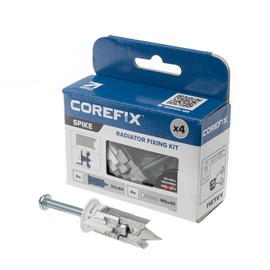 Corefix Spike Radiator Mounting Kit 4 Pack - Heavy Duty Plasterboard Fixings for Vertical/Horizontal Radiators. Easy to Install with NO Drill Required Suitable for All Plasterboard Types.