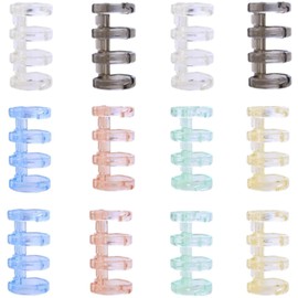 Binder Rings, 12 Pieces, 6 Colors, 4 Holes, Plastic, Binder, File Bookmaking, A4/A5/B5 Binding Jigger, Easy to Use, Removable, Convenient to Use, Storing, Organization, Binding, Notebook, Calendar,