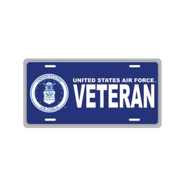 U.S. Air Force Veteran Decorative Tag 7x13 Aluminum Wall or Car Display Sign Patriotic Military Style Home or Vehicle Interior Accent