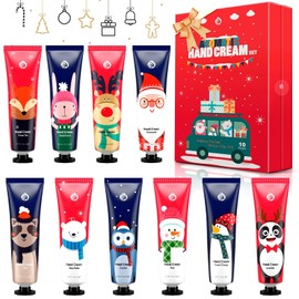 Hand Cream Set, 10 Pieces, Mini, Plant Fragrance Hand Care Cream for Dry, Cracked Hands, Moisturising Cream Gift Set for Women and Men, Christmas and Birthday Gift