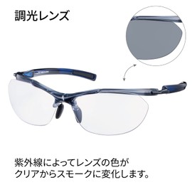Swans Airless-Core SACR-0066 CSK Sports Sunglasses, Lenses: Photochromic, Transparent to Smoke, Frame color: Translucent Smoke x Translucent Navy, Made in Japan