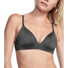 Victoria's Secret Lightly Lined Wireless T Shirt Bra, Adjustable Straps, Smoothing, Bras for Women, Black (34DDD)