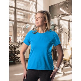 RevivaTee Women's Tech Top (US, Alpha, X-Large, Regular, Regular, Azure Blue)