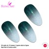 False Nails Bling Art Grey White Gel Ombre Almond Stilett