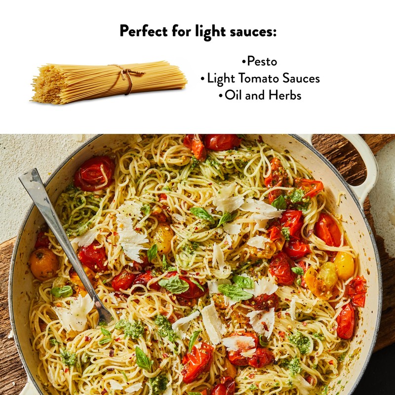 DeLallo Capellini Pasta, Angel Hair Pasta Made in Italy, Made