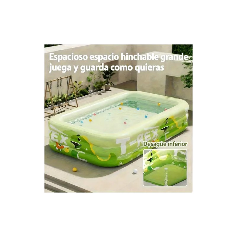 Alberca Inflable Big For Ninos, 210 Cm, Pvc, Dinosaurios