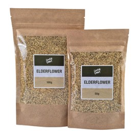 Lowhill Valley Elderflower – Whole Dried Sambucus Nigra Flowers for Immune & Respiratory Support, Skin Care - Delicate Floral Aroma - 100% Natural Loose Herbal Tea - 100g