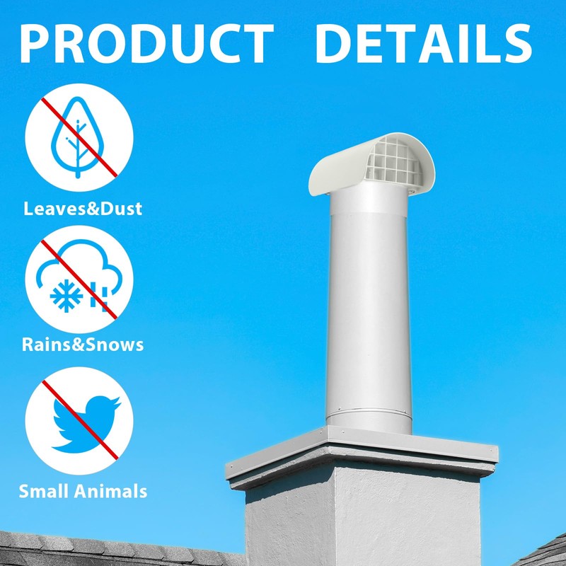 Innconee 3 Inch Radon Vent Cap for Schedule 40 Pipes