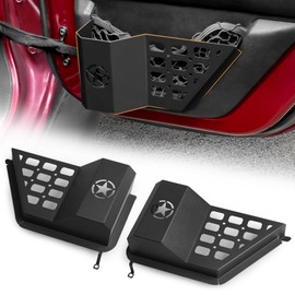 JAKISIMA Rear Door Storage 2012-2018 Jeep Wrangler JK JKU Unlimited 4 Door Insert Storage Expansion Interior Accessories 2 Pack Black Metal with Star (Rear Door Storage)
