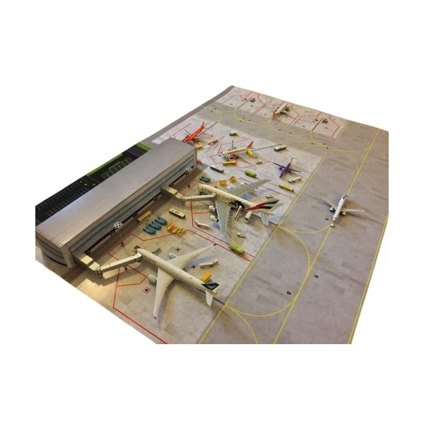 Airport Mat for Displaying Model Aircraft in 1/400 & 1/500 scale, cut out and create your 3D airport terminal, parking space for 7 models, print on card paper