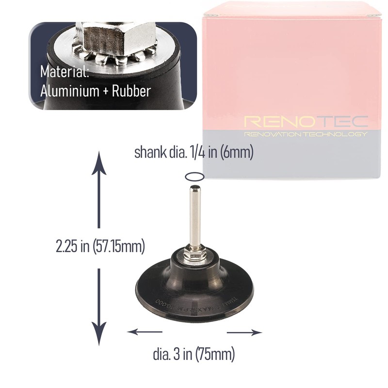 RENOTEC 3 Inch Quick Change Disc Pad Holder, 6 Pcs