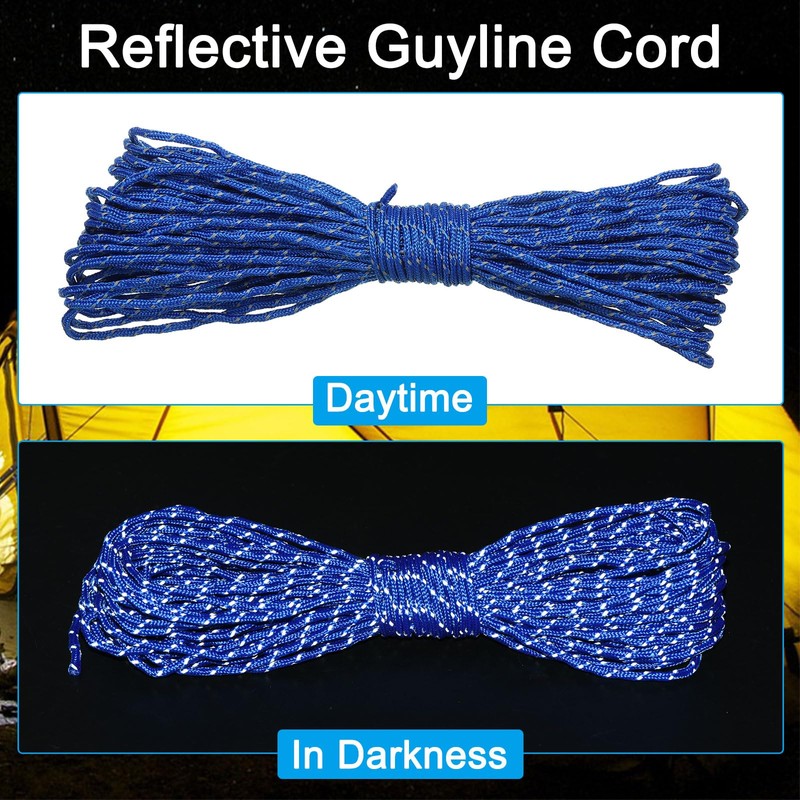 PATIKIL 65 Feet Reflective Guyline Camping Paracord, 2Pcs 2mm Tent