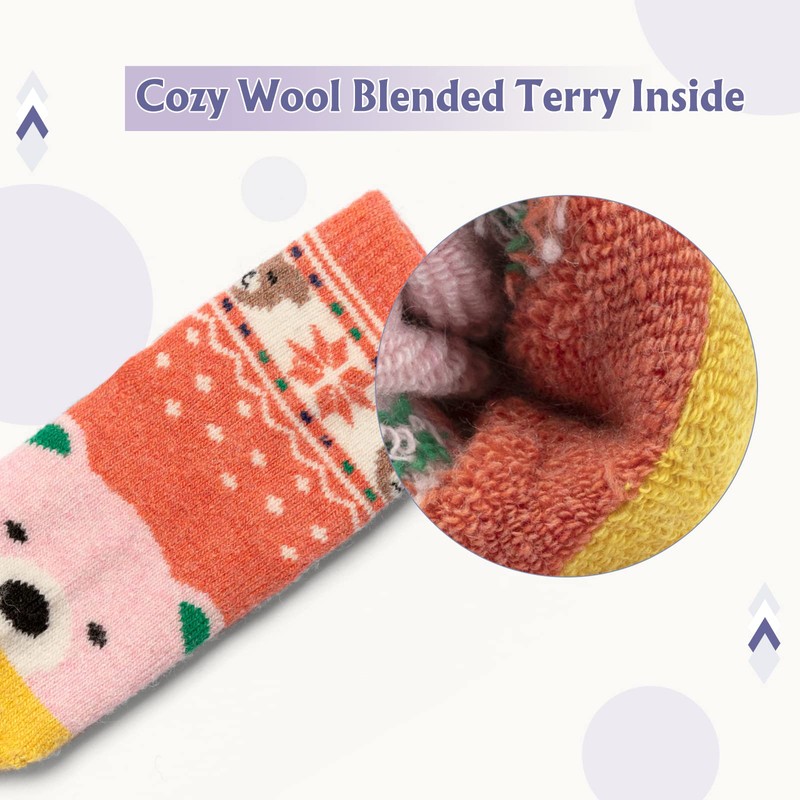 Big Girls Wool Socks Kids Winter Thick Warm Socks Thermal