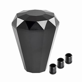 Sakali Universal Aluminum Diamond Shaped Shift Knob, Car Gear Stick Shift Knob Shifter Lever Fit Automatic Manual Car (Black)